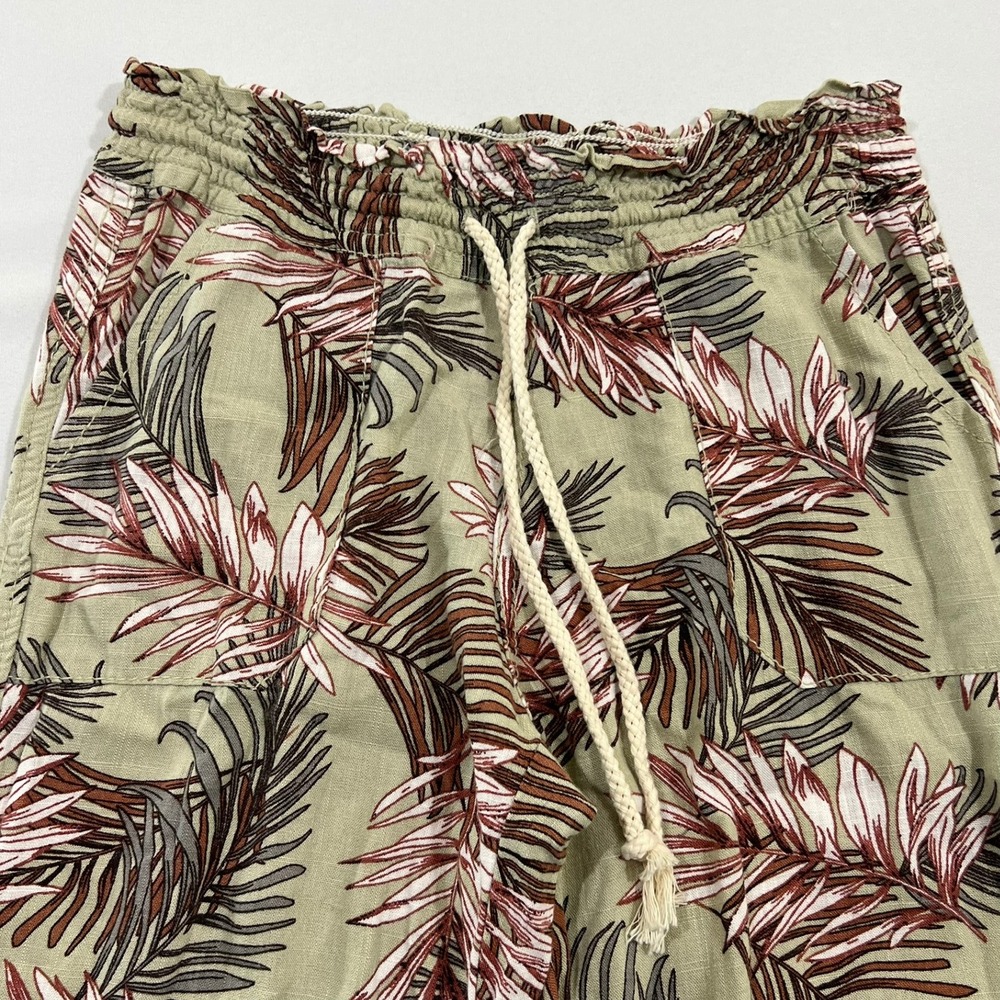 Cali 1850 Linen Blend Tropical Palm Print Beach Pants Sage Women's Size S NWT - Picture 3 of 14